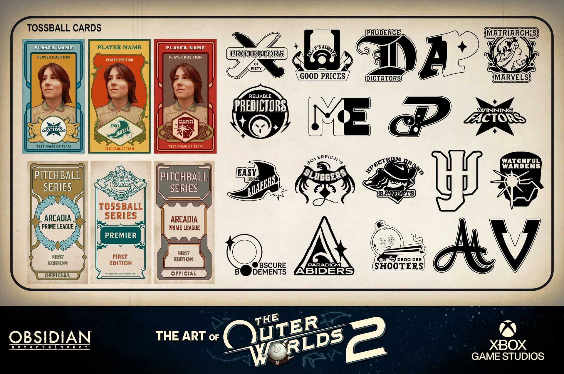 Pitchball/Tossball cards, I developed both he card layout and team logos. Credit to Schwinn Masavisut & Soojin Paek for some elements of theirs I remixed into the card art and logos.